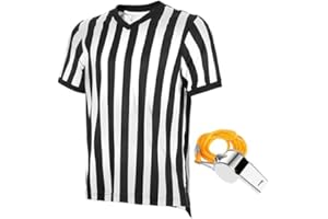 Wangduodu Camiseta de árbitro para hombre, camisetas de árbitro de fútbol con silbato, disfraz de árbitro para mujer, disfraz de árbitro para hombre, camiseta de baloncesto, entrenadores de fútbol,