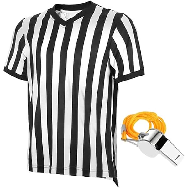 T-shirt D’arbitre De Football Homme – Manches Courtes – Idéal Costume Halloween Ou événement Sportif - 6