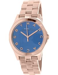 Gold rosa Tone Stainless Steel Case and correa de muñeca, color azul