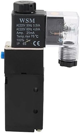 sourcingmap 4V210-08 AC 220V 2P 5 Way Single Head Neutral Electric Solenoid Air Control Valve