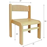 Childrens Furniture Solid Beech Wood One Children’s Chair without Armrest Natural Varnish - 2