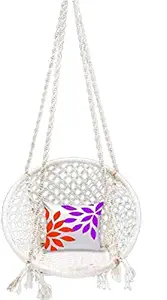 Kavi Usha Swing Make in India, Rope Hanging Swing for Adults, Kids for Indoor, Outdoor, , Patio, Yard, Balcony, Garden (100 g Capacity, Off White)