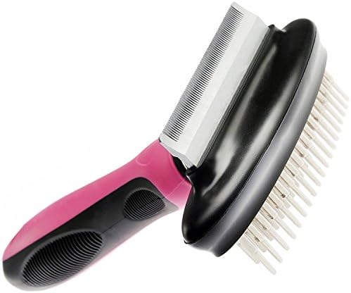 Dog Cat Deshedding Tool And Grooming Comb - 2 In 1 Pet Dog Grooming Brush For Small, Medium &amp; Large Dogs And Cats with Short to Long Hair, Dramatically Reduces Shedding Under 15 Minutes Guaranteed