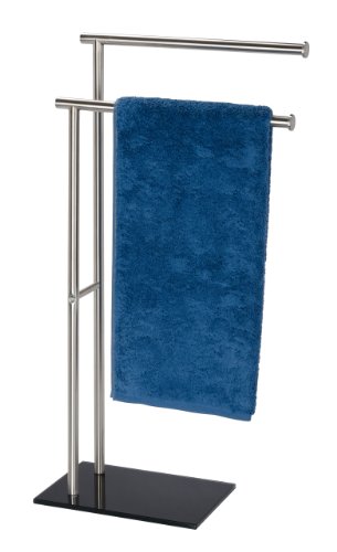 WENKO 20390100 Handtuchständer Lima mit 2 Armen – Kleiderständer, Edelstahl rostfrei, 41 x 79 x 20 cm, Satiniert - 3