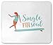 Produktbild WYICPLO Surf Mouse Pad, Single Fin Longboard Illustration with a Balancing Surfer Girl, Standard Size Rectangle Non-Slip Rubber Mousepad, Pale Blue Vermilion and White