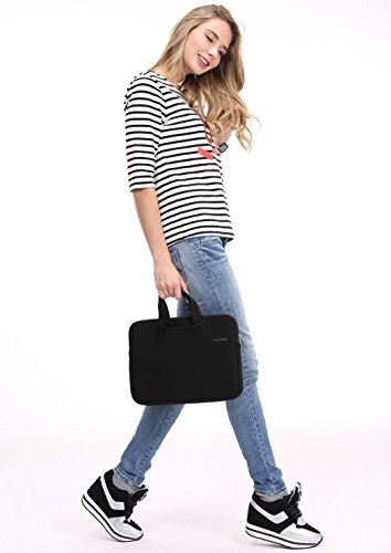 Plemo Laptophülle Nylon Lykra Gewebe Sleeve für 33-33,8 cm (13-13,3 Zoll) Laptop / Notebook Computer / MacBook / MacBook Pro / MacBook Air, Schwarz - 7