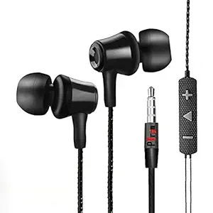 PTron HBE9 (High Bass Earphones) Stereo in-Ear Wired Headphones with Mic - (Black)