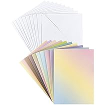 Ideen Mit Herz Lot De Cartes De Vœux - Finition Nacrée - 10 Cartes D'environ 250 G/m² 10 Enveloppes D'environ 120 G/m² - En Blanc - 16 X 16 Cm