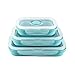 Produktbild 3pcs bewegliche zusammenklappbare Silikon-Lunch Box Folding Küche Mikrowelle Haushalt Picnic Food Storage Container Box fgyhty