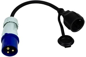 PAYMALI Cavo adattatore CEE spina a contatto di protezione IP44 Electraline resistente agli spruzzi d'acqua I H07RN-F 3G1,5/16A per campeggio, caravan e roulotte ecc