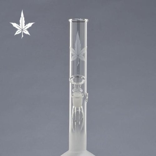 Sand Leaf – Glas Bong Tabakpfeife 26cm hoch, 36mm Ø, 14er Chillum - 5