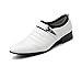 Produktbild Herren Business Canvas Stoff/Künstliche PU Lederschuhe Party Hochzeit Formale Kleid Schuhe CN Größe 45/46/47/48 Klassische Schwarz Braun Weiß Farben(CN 46,A-Weiß)