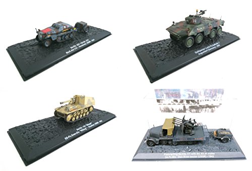 Preisvergleich Produktbild Unbekannt Batch von 4 Deutschen Militärpanzer 1 / 72 DE AGOSTINI (ref DA2-A6-A9-A10)