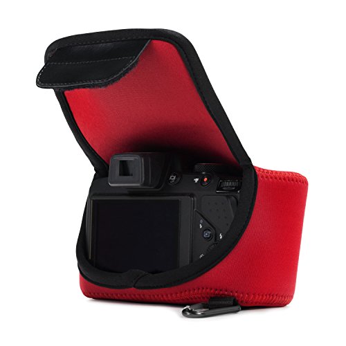 MegaGear MG728   tui avec Mousqueton en N  opr  ne pour Appareil photo Nikon Coolpix B500 Rouge