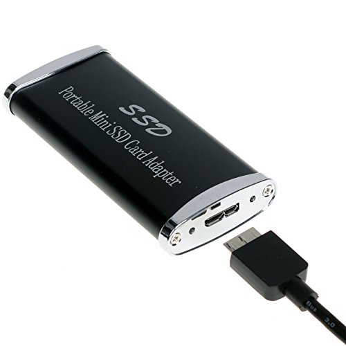 Hülle für Tragbare Externe Hard Disk (Festplatte) USB 3.0 Adapter Schwarz Gehäuse für Mini PCI-E mSATA SSD Mini SATA Samsung PM800, Intel 310, Innodisk J80, Renice X3 50MM, Toshiba - 2