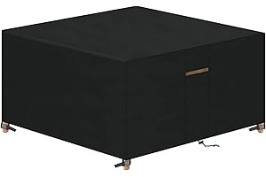 VANSHEIM Housse de Protection Table de Jardin Bache Meuble Jardin Exterieur Housse de Table Carrée Housse Meuble Jardin Étanche Anti UV Tissu Oxford pour Patio Table Chaises Canapé 250x250X90cm