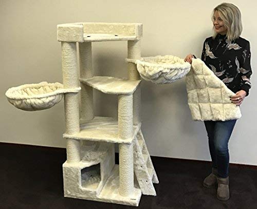 Arbre--chat-gant-grand-chat-XXL-Corner-Coon-Beige-48KG-pour-gros-chats-Produit-de-qualit-RHRQuality