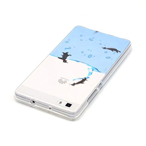 HUAWEI P8 Lite Silicone Gel Funda Silicona Carcasa  Con HD Pantalla Protectora  Suave TPU Protectora Cubiertas Alta Calidad Cubierta De La Caja De Silicona Galvanoplastia Patr  n Caso Delgado Parachoques para HUAWEI P8 Lite with Beautiful Colourful Pattern Design-Ping  ino del vuelo