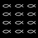 Oblique-Unique® 12 Stück Fisch Sticker Strass Steine zum...