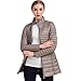 Produktbild iHAIPI - Damen Herbst Winter Light Bomber Jacket MantelDaunenjacke Mit Slim Fit Steppjacke Übergangsjacke Stehkragen Größe S-4XL (4XL, Khaki)