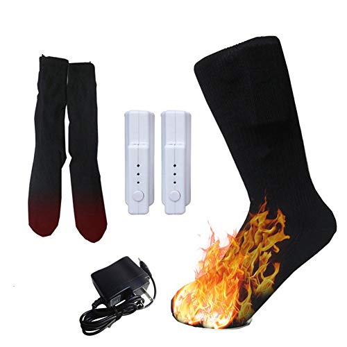 Preisvergleich Produktbild feiledi Trade Winter-Fußwärmer-Elektrosocken Temperatursteuerbar Erhitzte Thermosocken-wiederaufladbare Lithium-Batterie für Erwachsene Männer Frauen im Freiensport