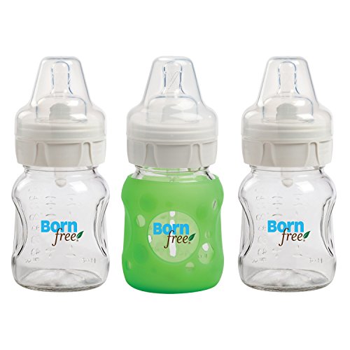 Born Free 150 ml Glass Bottles with Silicone Sleeve (Pack of 3)