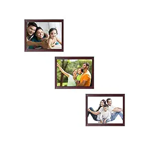 Amazon Brand - Solimo Collage Photo Frames, Set of 3, Wall Hanging (3 pcs - 8x10 inch), Rosewood Color