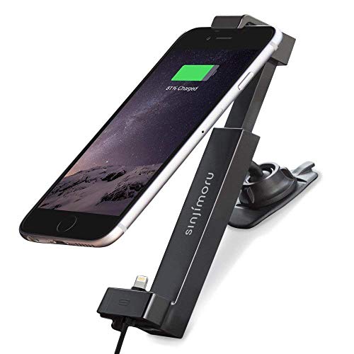 Sinjimoru Soporte para Smartphone para Coche. Soporte de teléfono para el Coche. Soporte para Smartphone con Cable de Carga Compatible con iPhone. Power Package.