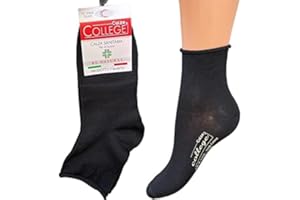 calze college 6 Paia Calzini Uomo Cotone Senza Elastico Taglia 40-46 Calze Uomo in Puro Cotone Filo di Scozia Elasticizzato Made in Italy Lunghezza Bassa alla Caviglia