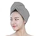 Produktbild TFENG Haar Turban Mikrofaser Haartrocknung Wrap Handtuch Schnelle Haartrocknung Turban Handtuch Starke Wasseraufnahme Leichte Baumwolle (Grau)
