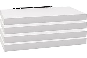 ‎WOLTU WOLTU 4X Wall Shelf Wall Board Bookcase Shelves for Decoration Wall Shelves Made of MDF Wood, Set of 4 Hanging Shelves White, 60 x 23 x 3.8 cm RG9319ws-4