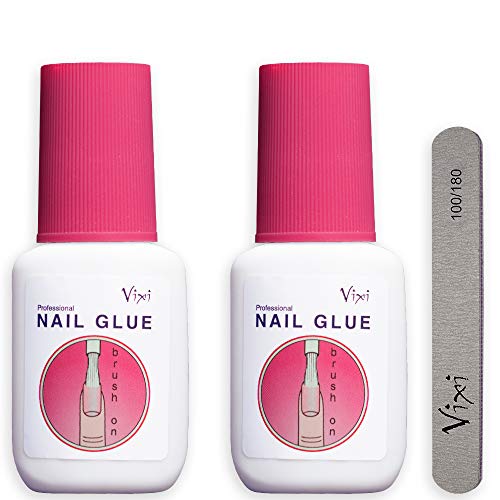 2 x 15 g Vixi EXTRA STRONG GLUE Salon Quality- Adhesivo instantáneo para uñas profesional- Perfecto para uñas falsas, acrílico, arte, diamantes, joyas y gemas ? ARCHIVO DE PREPARACIÓN PEQUEÑO GRATIS ?