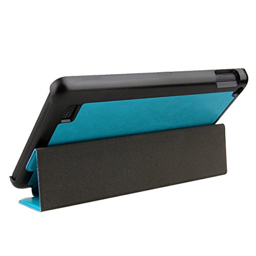 2015 New Fire 7“ Hülle Fall Tasche -SOONHUA Premium-Leder-Folio-Standplatz-Fall-Schlag-Abdeckung für Amazon New Fire 7 “ Tablet (7-Zoll-Tablet, 5. Generation – 2015 Modell) (Blue) - 4