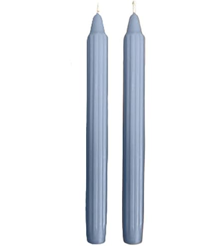 Bougies Décoratives Rainurées Dorica - Lot De 2 - Couleur Bordeaux - Diamètre 2,5 Cm, Hauteur 25 Cm - Durée 7-8 Heures