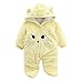 Produktbild ZHRUI Neugeborenes Baby Mädchen Jungen Unisex-Kleidung, solide Cartoon-Muster Katze gedruckt Strampler Tops niedlich warme Samt mit Kapuze Langarm Taste Overall Overall für 6M-24M Kleinkind Outfits