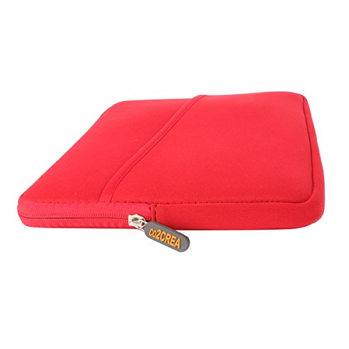 für bis zu 11″ Tablet Nylon Schutzhülle Pouch Tasche mit Samt im Inneren passt Apple iPad Air / Samsung Galaxy Tab / Chromo / Alldaymall / Drache Touch / Microsoft Surface von co2CREA (rot) - 2