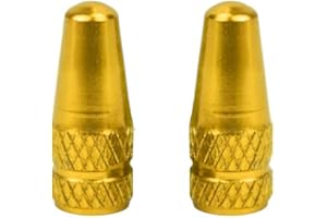 Marcraft Gold Metal Presta Tyre Valve Dust Caps (2 Pack) for Bicycles And Motorcycles | Not For Cars | Anodised Alloy | Screw-On