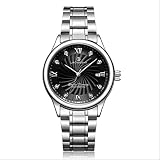 PLKNVT Gold Hohl Mechanische Uhr Edelstahlarmband Männer Herr Uhr Ring Gold Top Marke Bild Zeigen