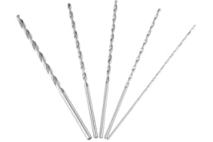 ANGGREK Bohrer 5 Stück Extra Lange Bohrer 2-5 mm Holzbohrer Lang HSS Spiralbohrer Holz Lang 150mm Spiralbohrer Extra Lang Gerader Schaft -Bohrer für Metall Power Tools