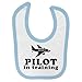 Price comparison product image Pilot in Training Design Baby Bib with Blue Contrast Trim & Black Print