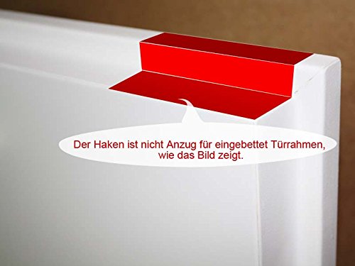 Viemode Über Der Tür Eisen 5 Haken Türhaken für Tasche,Kleidung, Mäntel, Hüte, Roben, Handtücher (Weiß) - 5