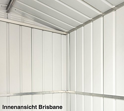 Globel Industries Metallgerätehaus Metall Gartenhaus & Fahrradunterstand 8×5 Anthrazit // 234x144x203 cm (BxTxH) // 3,36m² // Gerätehaus Metall Anlehnhaus - 3