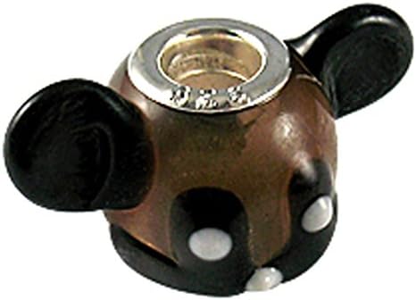 Murano glass Mickey mouse head bead charms - fits pandora & troll bracelets - various colours