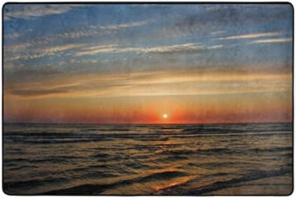INGBAGS Colorful Sunset Over The Sea Living Room Dining Area Rugs 6 x 4 Feet Bed Room Rugs Office Rugs Modern Floor Rug Carpets Home Decor