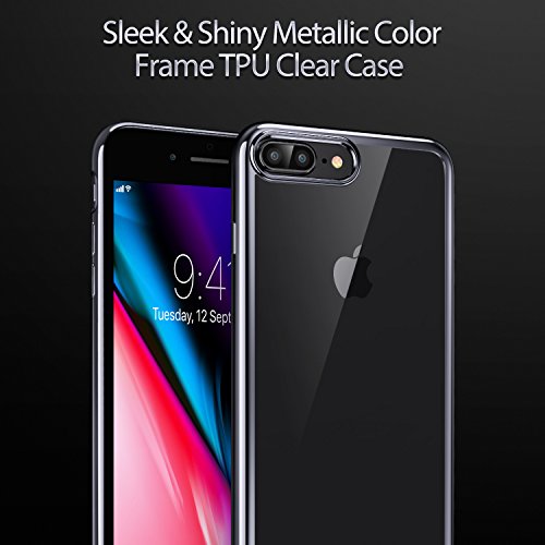 Funda iPhone 8 Plus  7 Plus  ESR Funda Transparente Suave TPU Gel  Ultra Fina   Protecci  n a Bordes y C  mara   Compatible con Carga Inal  mbrica  Enjaca Perfecta para Apple iPhone 7 Plus Nuevo iPhone 8 Plus 5 5  2017 -Negro