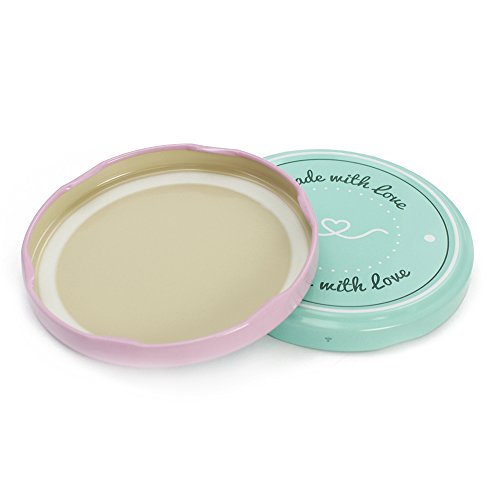 COM-FOUR® 40x Ersatzdeckel „Made with love“, Deckel für Sturzgläser, Marmeladengläser, Einmachgläser, TO 82 cm - 6