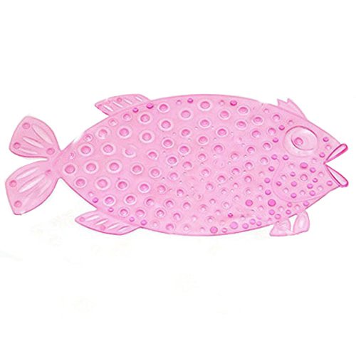 YIXIN Fisch Stil Rutschfeste Badematte Saugmatten Wanneneinlage für Kinder und Babies auf Badewannen - 72x36cm (Rosa)