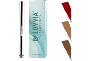 Tinte Labial Lovvia - Larga Duración, Resistente al Agua y Transferencia Cero - Color Natural e Intenso, Ligero e Hidratante, No Mancha, Ideal para Todo Tipo de Labios (Marrón Claro, Estándar)