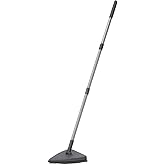 BonKaso Stainless Steel Microfiber Triangle Flat Mop with 360° Rotating Head for All Types of Floor Cleaning - (Grey)