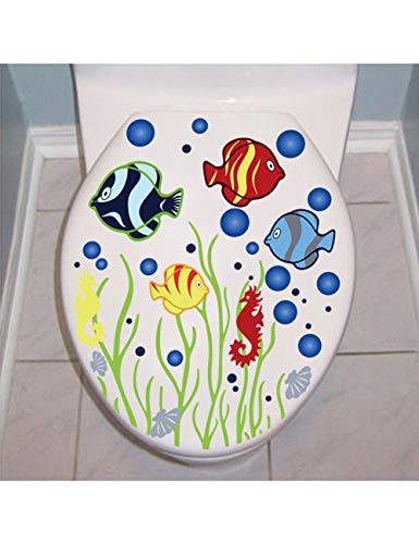 Preisvergleich Produktbild ZLJBB Unterwasser Fisch Blase Wandaufkleber Toilette Badezimmer Wohnkultur Wasserdicht Kühlschrank Schwimmbad Wandtattoos PVC